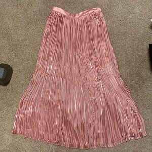 Pleated Rose Gold Flare skirt